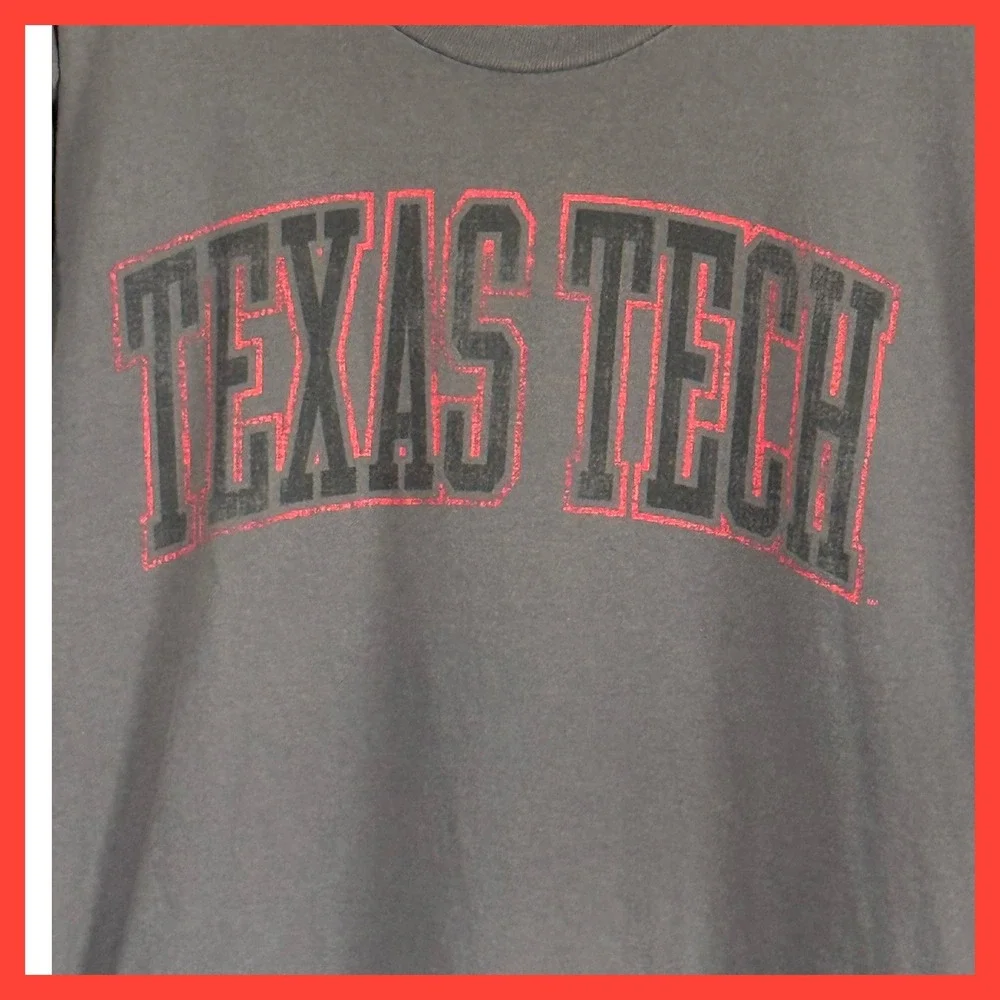 Champion Texas Tech Red Raiders Masked Rider Graphic T-Shirt Mens Large Gray - Picture 2 of 4
